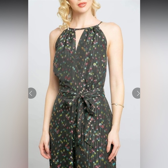 Eva Franco Edita Halter Metallic Clip Dot Jumpsuit - Picture 3 of 9